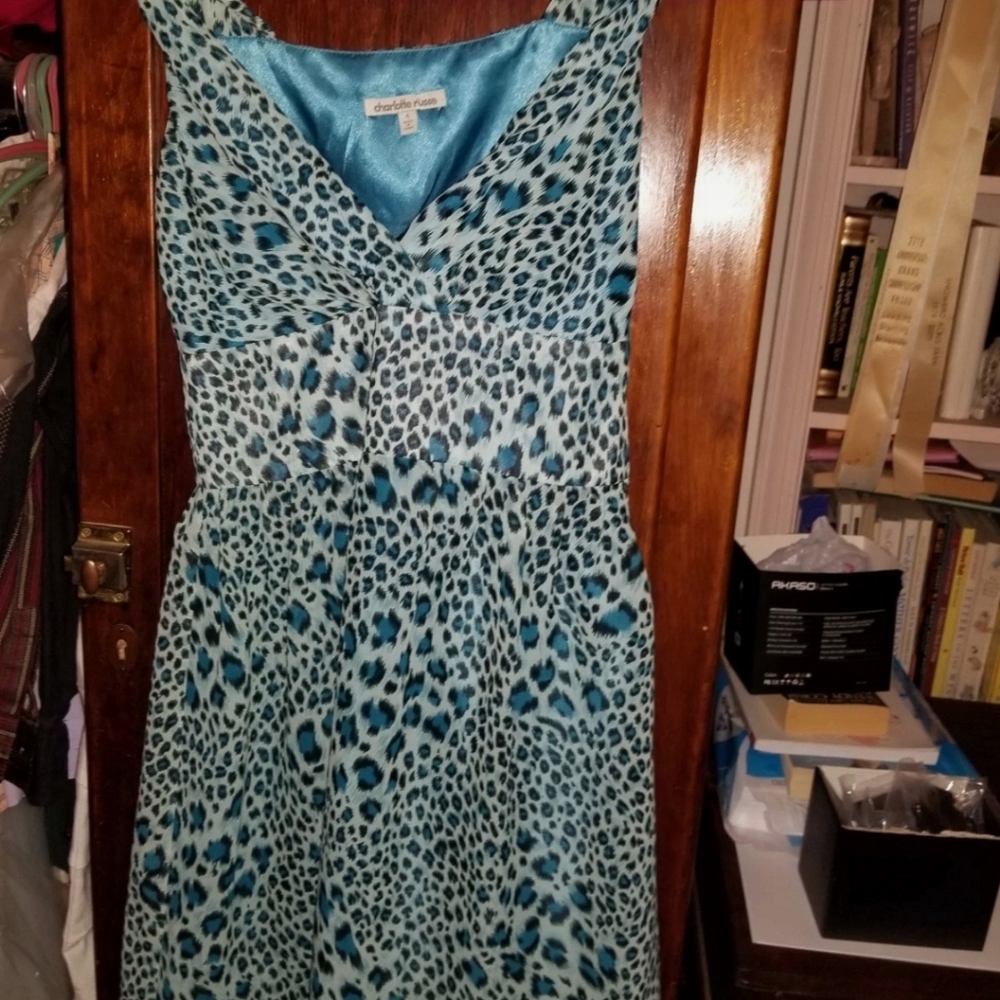 Charlotte Russe blue Leopard patterned dress